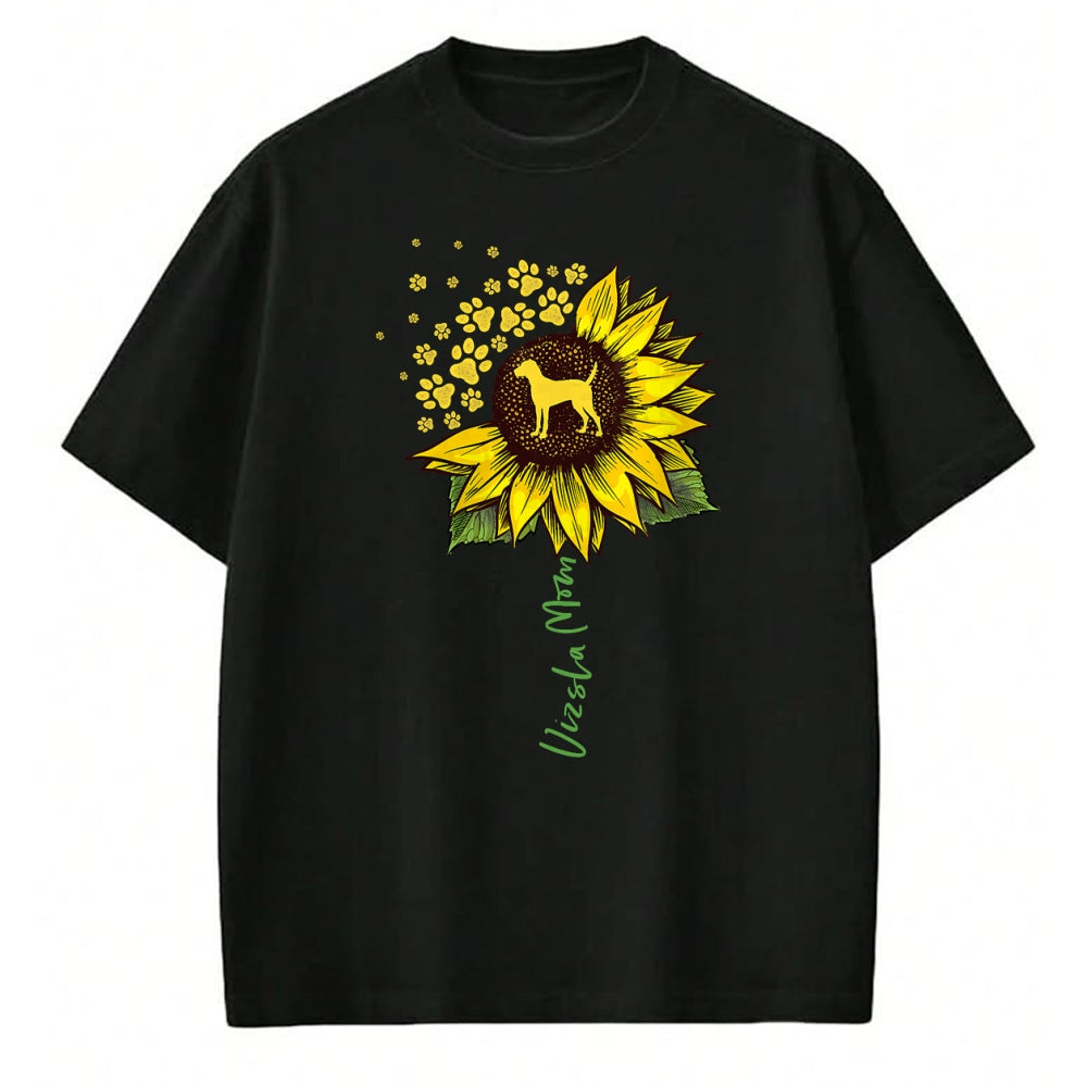 Dog Love Shirt, Dog Lover Gift T-Shirt/Hoodie/Sweatshirt HLT00 - Vizsla Mom Sunflower Vizsla Gifts Dog Mom Mama T-Shirt