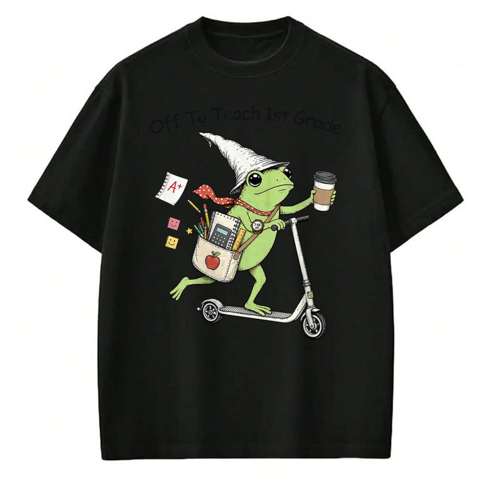 Best Student Shirt, Funny Back To School UnisexT-Shirt/Hoodie/Sweatshirt HLT00 - Off to Teach 1st Grade Teacher Frog Funny Back to School T-Shirt