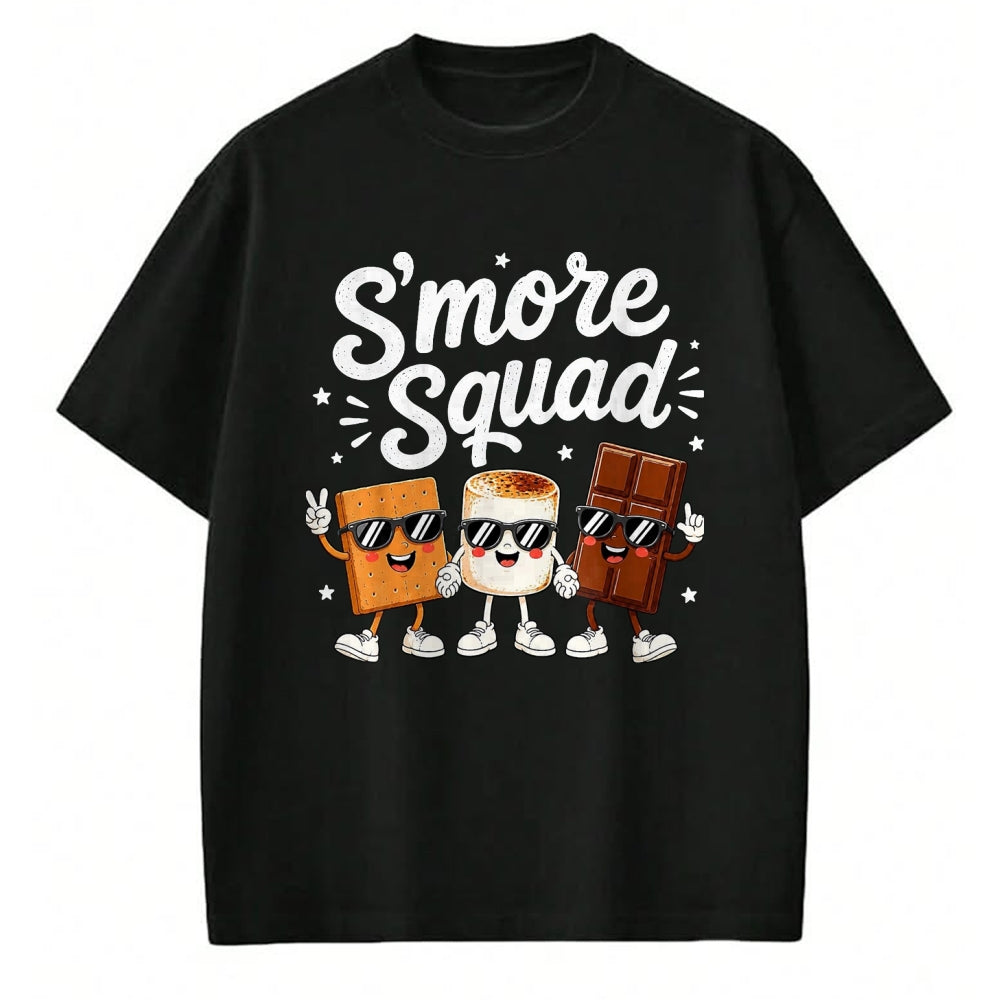 Funny Camping Shirt, Gift For Camping Lover Unisex T-Shirt/Hoodie/Sweatshirt HLT00 - Smore Squad Camping Campfire Chocolate S_Mores Kids T-Shirt, Youth, Brown, X-Small