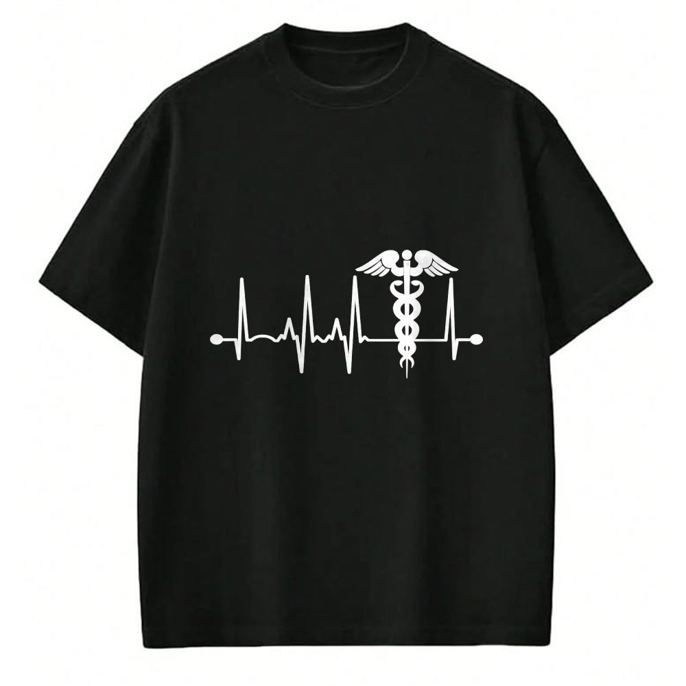 Best Doctor Shirt, Funny Doctor UnisexT-Shirt/Hoodie/Sweatshirt HLT00 - Heartbeat Caduceus For Women Men Nurse Physician Doctor Long Sleeve T-Shirt