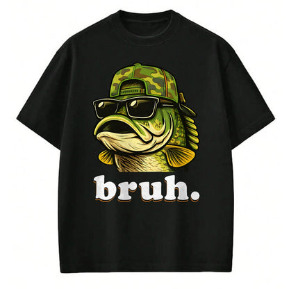 Funny Fishing Shirt, Gift For Fishing Lover Unisex T-Shirt/Hoodie/Sweatshirt HLT00 - Bruh Fishing Camo Bass Fish Funny Boys Kids Camouflage T-Shirt
