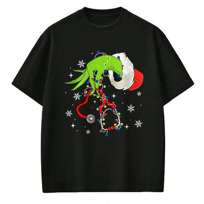 Funny Nurse Shirt, Nurse Unisex T-Shirt/Hoodie/Sweatshirt HLT00 - Nurse Christmas Stethoscope Nurses Xmas Pajamas Santa Women T-Shirt