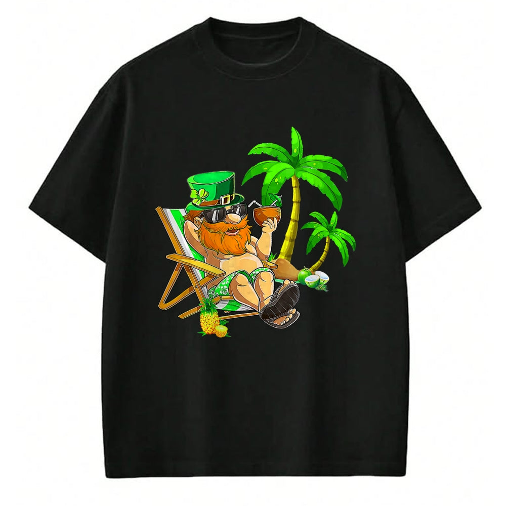 Patrick Day Shirts for Family, Funny Patrick Day shirts, st patrick's day Unisex T-Shirt/Hoodie/Sweatshirt HLT00 - Lucky Irish Leprechaun Hawaiian Surfing St Patrick Day Retro T-Shirt