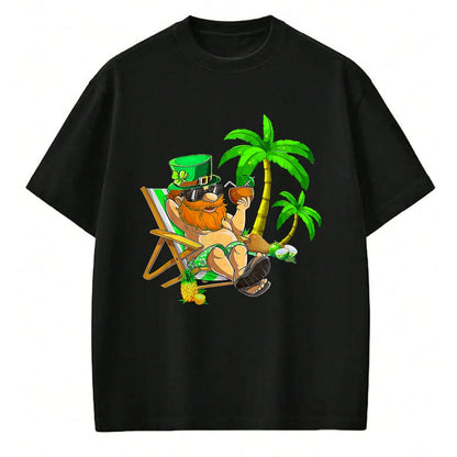 Patrick Day Shirts for Family, Funny Patrick Day shirts, st patrick's day Unisex T-Shirt/Hoodie/Sweatshirt HLT00 - Lucky Irish Leprechaun Hawaiian Surfing St Patrick Day Retro T-Shirt