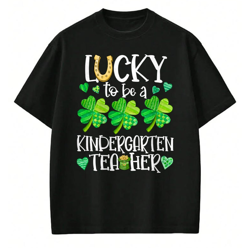 Patrick Day Shirts for Family, Funny Patrick Day shirts, st patrick's day Unisex T-Shirt/Hoodie/Sweatshirt HLT00 - Lucky To Be A Kindergarten Teacher, St Patrick Day Teachers Long Sleeve T-Shirt