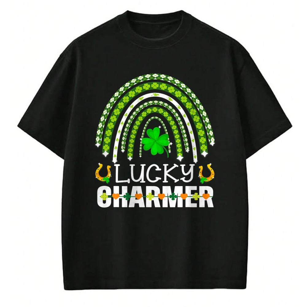 Patrick Day Shirts for Family, Funny Patrick Day shirts, st patrick's day Unisex T-Shirt/Hoodie/Sweatshirt HLT00 - Lucky Charmer Funny St Patrick Day  Rainbow Shamrock T-Shirt