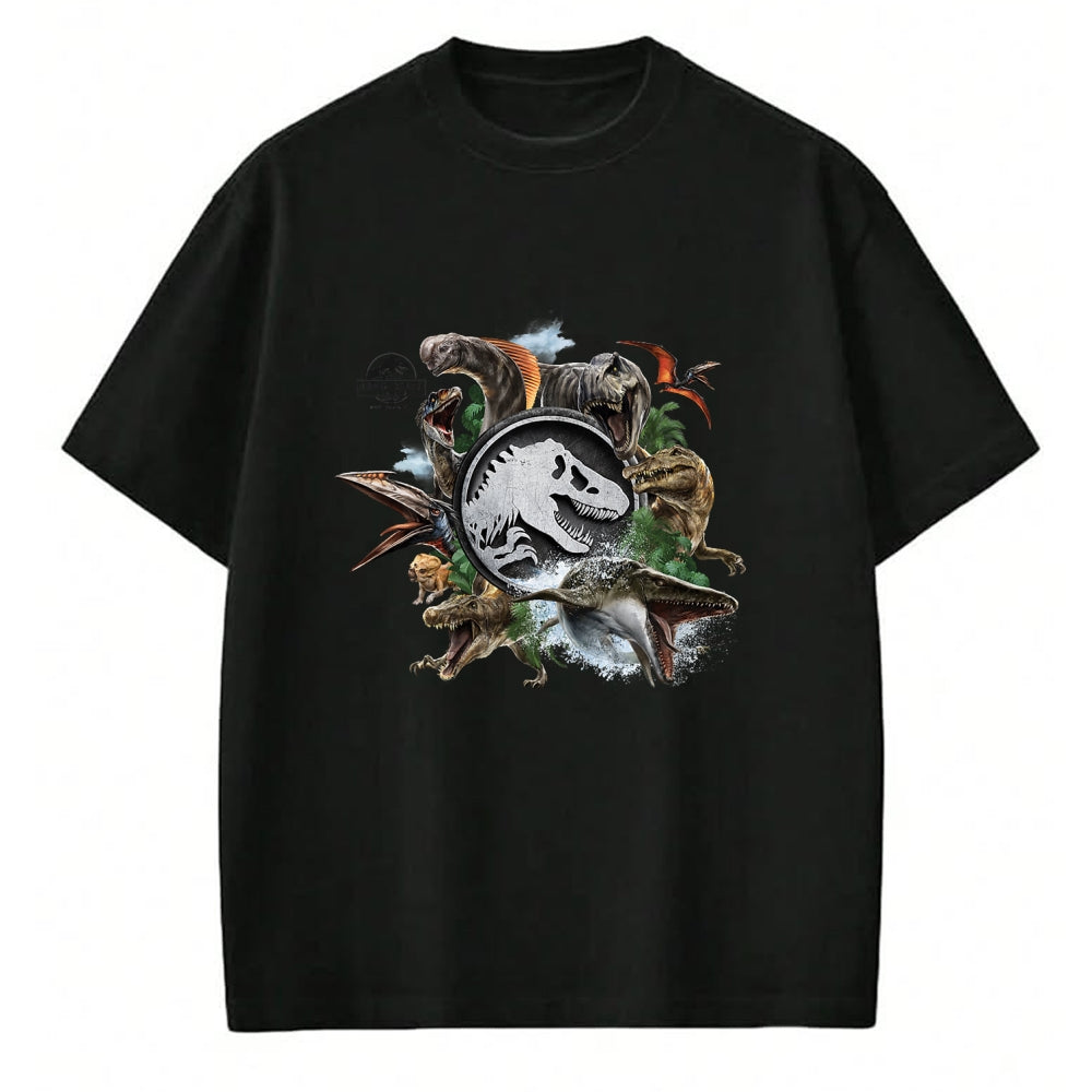 Best Dinosaur Lover Shirt, Funny Dinosaur UnisexT-Shirt/Hoodie/Sweatshirt HLT00 - Jurassic World Rebirth Circle Logo Dinosaurs T-Shirt