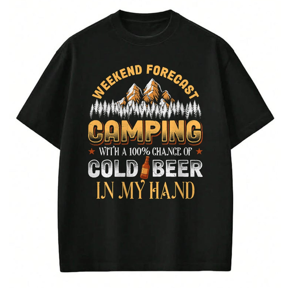 Funny Camping Shirt, Gift For Camping Lover Unisex T-Shirt/Hoodie/Sweatshirt HLT00 - Weekend Forecast Camping with Beer Camper Adventure Outdoor T-Shirt