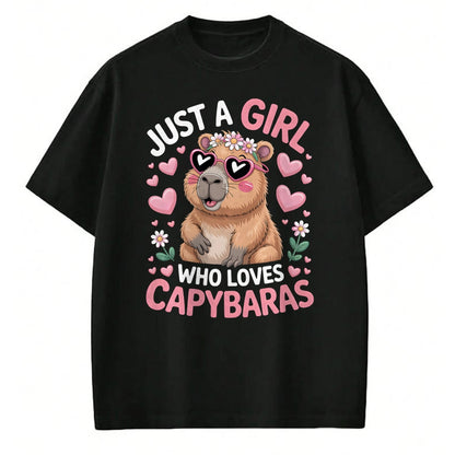 Cute Capybara Shirt, Funny Capybara Unisex T-Shirt/Hoodie/Sweatshirt HLT00 - Girls Capybara T-Shirt