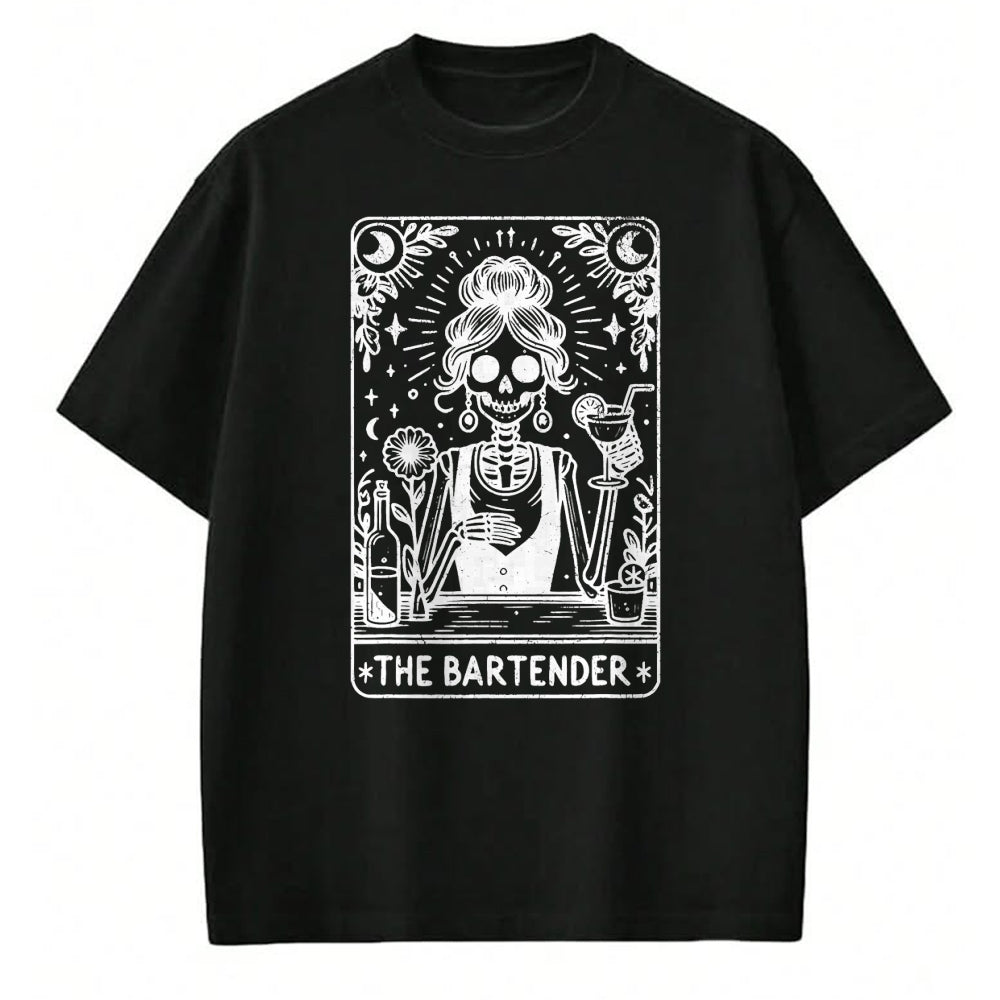 Best Thanksgiving Family Shirt , Funny Thanksgiving UnisexT-Shirt/Hoodie/Sweatshirt HLT00 - Bartender Tarot Card Skeleton Cocktail Witchy Vibes Alcohol T-Shirt