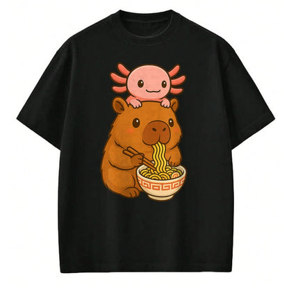 Cute Capybara Shirt, Funny Capybara UnisexT-Shirt/Hoodie/Sweatshirt HLT00 - Capybara Anime Ramen Axolotl Funny Graphic Kawaii Capibara T-Shirt