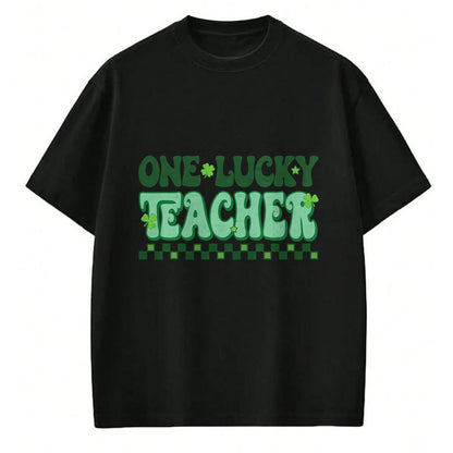 Patrick Day Shirts for Family, Funny Patrick Day shirts, st patrick's day Unisex T-Shirt/Hoodie/Sweatshirt HLT00 - St Patrick Day Shamrock One Lucky Teacher Retro Saint Pattys T-Shirt