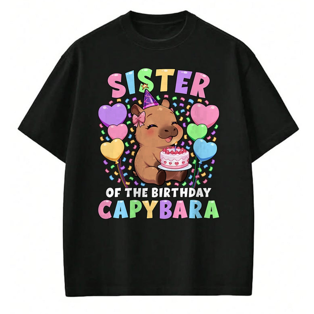 Cute Capybara Shirt, Funny Capybara UnisexT-Shirt/Hoodie/Sweatshirt HLT00 - Capybara Birthday Family Sister of The Birthday Capybara T-Shirt