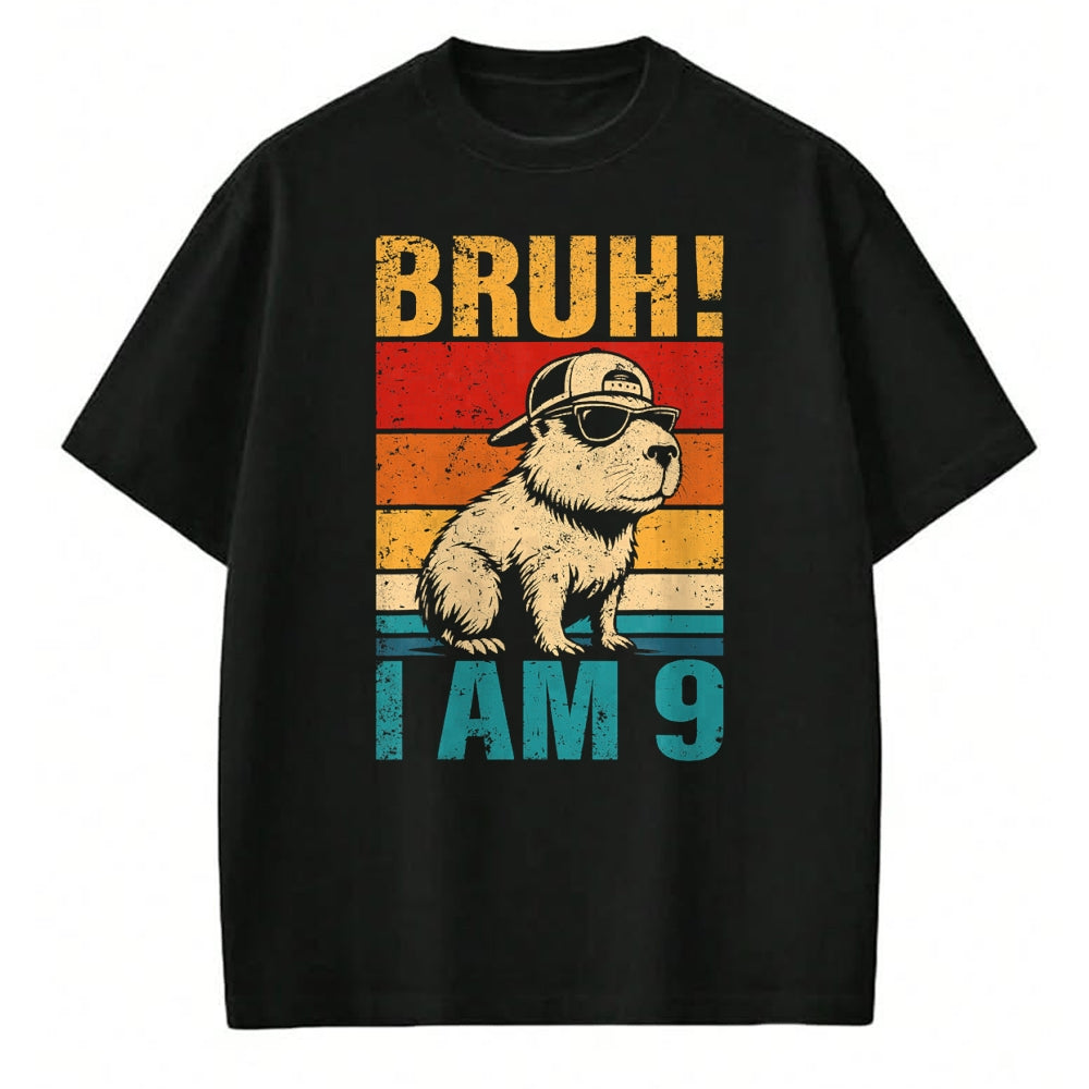 Cute Capybara Shirt, Funny Capybara UnisexT-Shirt/Hoodie/Sweatshirt HLT00 - 9 Year Old Birthday Boy Capybara Bruh It_s My 9th Birthday T-Shirt (1)
