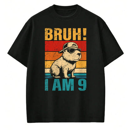 Cute Capybara Shirt, Funny Capybara UnisexT-Shirt/Hoodie/Sweatshirt HLT00 - 9 Year Old Birthday Boy Capybara Bruh It_s My 9th Birthday T-Shirt (1)
