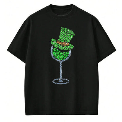 Patrick Day Shirts for Family, Funny Patrick Day shirts, st patrick's day Unisex T-Shirt/Hoodie/Sweatshirt HLT00 - Wine Glasses Clover Leprechaun Irish Shamrock St Patrick Day T-Shirt