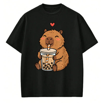 Cute Capybara Shirt, Funny Capybara UnisexT-Shirt/Hoodie/Sweatshirt HLT00 - Capybara Boba Bubble Milk Tea Cute Capy Rodent Men Women Kid T-Shirt