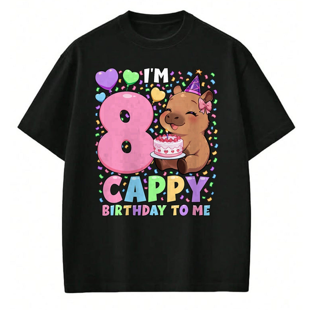 Cute Capybara Shirt, Funny Capybara UnisexT-Shirt/Hoodie/Sweatshirt HLT00 - Capybara Birthday Shirt 8 Kawaii Girl Capybara 8th Birthday T-Shirt