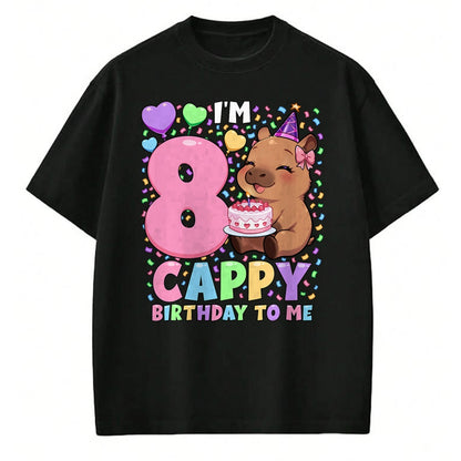 Cute Capybara Shirt, Funny Capybara UnisexT-Shirt/Hoodie/Sweatshirt HLT00 - Capybara Birthday Shirt 8 Kawaii Girl Capybara 8th Birthday T-Shirt
