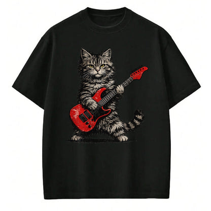 Guitar Lover Shirt, Funny Guitar UnisexT-Shirt/Hoodie/Sweatshirt HLT00 - Funny Cat Playing Guitar Rock and Roll Gifts Men Women Kids T-Shirt (5)