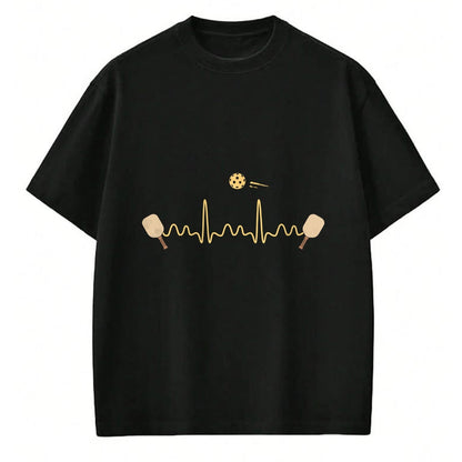 Funny Pickleball Shirt, Pickleball Lover Unisex T-Shirt/Hoodie/Sweatshirt HLT00 - Funny Heartbeat Pickleball Player EKG Woman Men Kids Long Sleeve T-Shirt