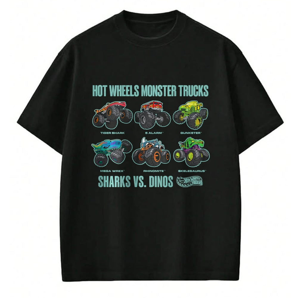 Best Dinosaur Lover Shirt, Funny Dinosaur UnisexT-Shirt/Hoodie/Sweatshirt HLT00 - Hot Wheels Monster Trucks Sharks vs. Dinos T-Shirt Tee for Men Women Boys and Girls