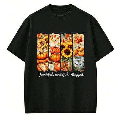 Best Thanksgiving Family Shirt , Funny Thanksgiving UnisexT-Shirt/Hoodie/Sweatshirt HLT00 - Grateful Thankful Blessed Happy Thanksgiving Pumpkin Womens T-Shirt