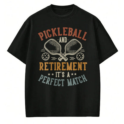 Funny Pickleball Shirt, Pickleball Lover Unisex T-Shirt/Hoodie/Sweatshirt HLT00 - Women's Pickleball and Retirement It's A Perfect Match Funny V-Neck T-Shirt