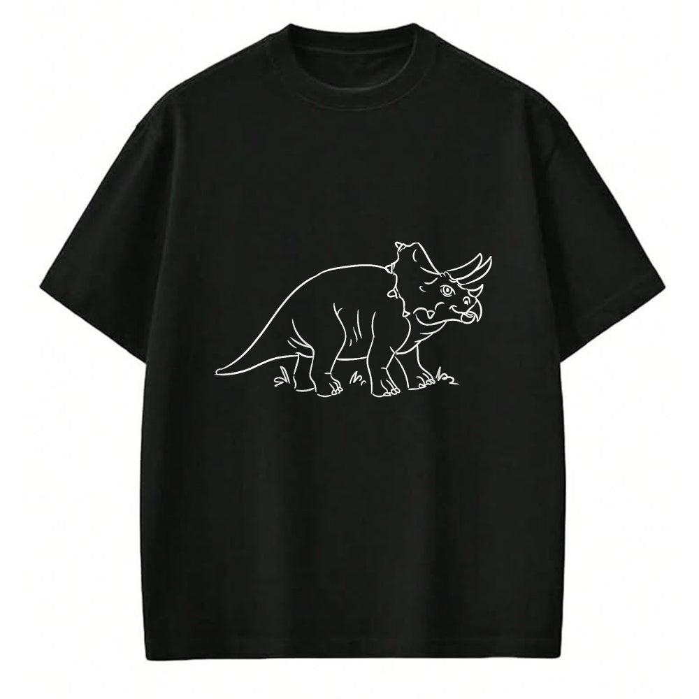 Best Dinosaur Lover Shirt, Funny Dinosaur UnisexT-Shirt/Hoodie/Sweatshirt HLT00 - Line Art Dinosaur Triceratops T-Shirt