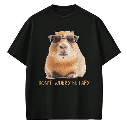 Cute Capybara Shirt, Funny Capybara Unisex T-Shirt/Hoodie/Sweatshirt HLT00 - Funny Graphic Don_t Worry Be Capy Capybara T-Shirt