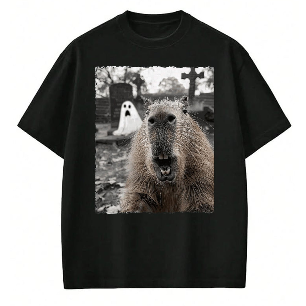 Cute Capybara Shirt, Funny Capybara Unisex T-Shirt/Hoodie/Sweatshirt HLT00 - Funny Capybara Halloween Costume T-Shirt, Men, Black, Small