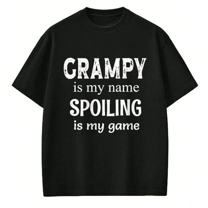 Best Grandpa Shirt, Proud Grandpa Unisex T-Shirt/Hoodie/Sweatshirt HLT00 - Grampy Is My Name Spoiling Is My Game Grandfather Grandpa T-Shirt
