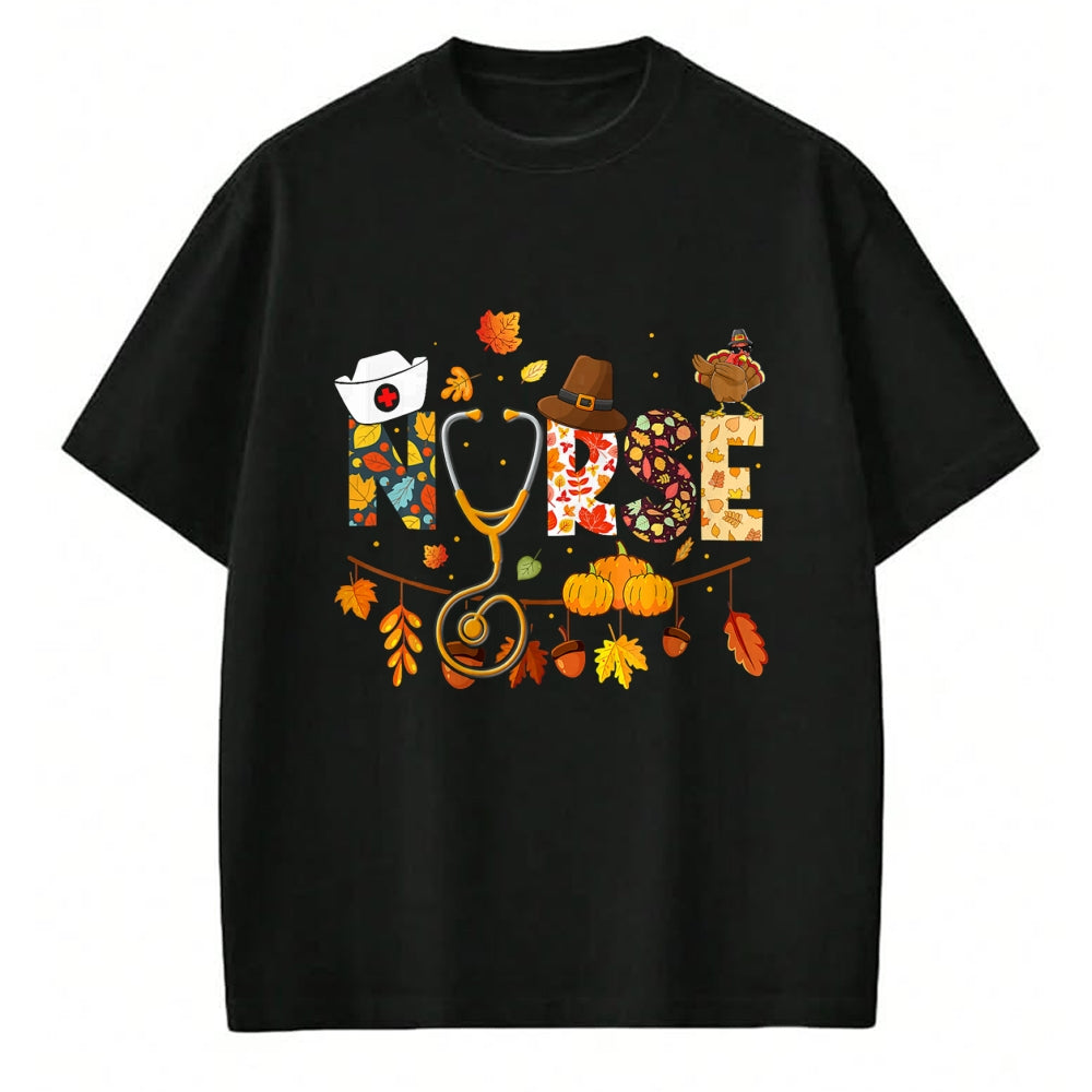 Funny Nurse Shirt, Nurse Unisex T-Shirt/Hoodie/Sweatshirt HLT00 - Nurse Thanksgiving Shirt Health Worker Nursing Fall Turkey T-Shirt