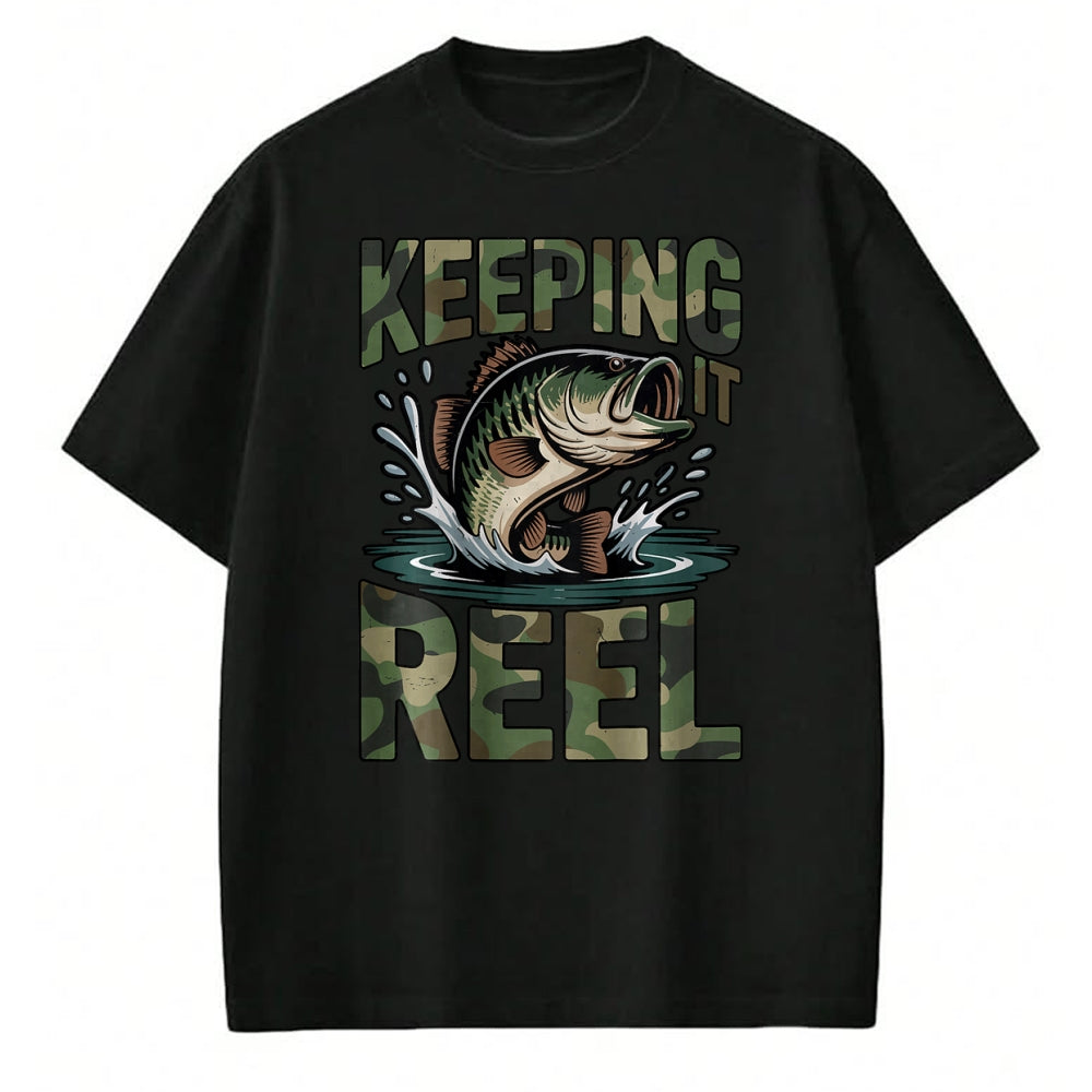 Funny Fishing Shirt, Gift For Fishing Lover Unisex T-Shirt/Hoodie/Sweatshirt HLT00 - Youth Camo Fishing Bass Fish Keeping It Reel Funny Fishing T-Shirt