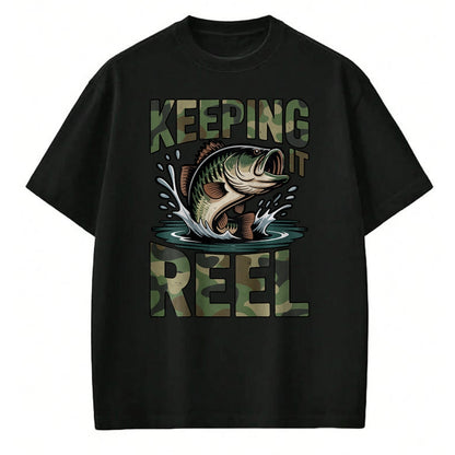 Funny Fishing Shirt, Gift For Fishing Lover Unisex T-Shirt/Hoodie/Sweatshirt HLT00 - Youth Camo Fishing Bass Fish Keeping It Reel Funny Fishing T-Shirt