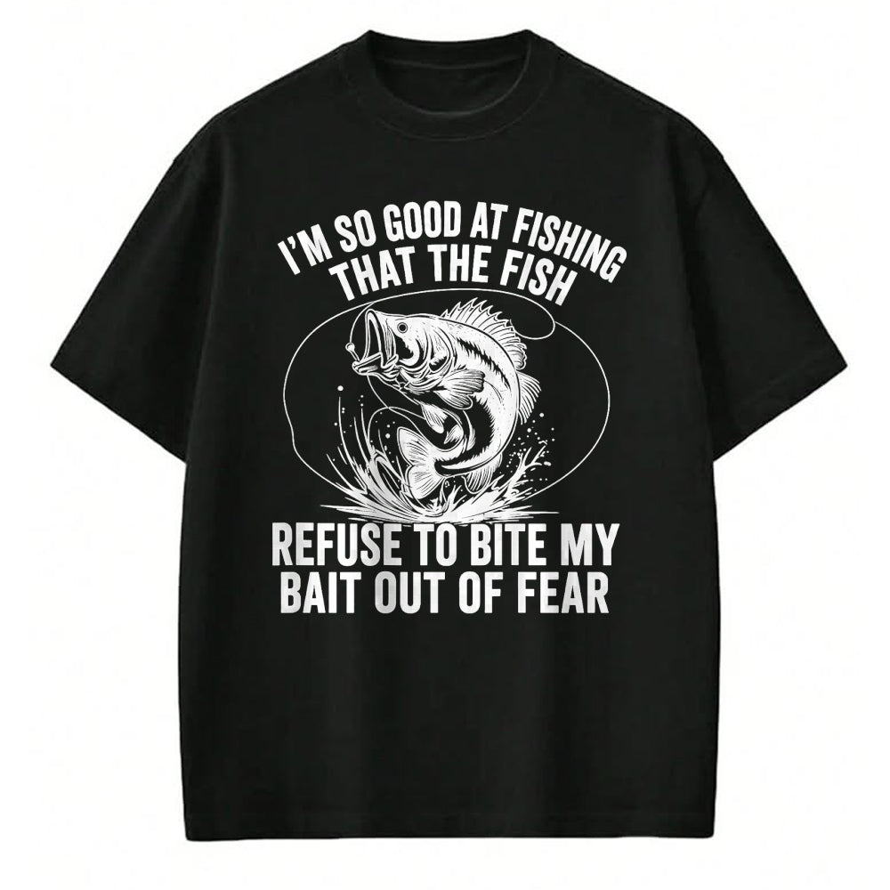 Funny Fishing Shirt, Gift For Fishing Lover Unisex T-Shirt/Hoodie/Sweatshirt HLT00 - Fish Refuse to Bite My Bait Funny Fishing Back Print T-Shirt