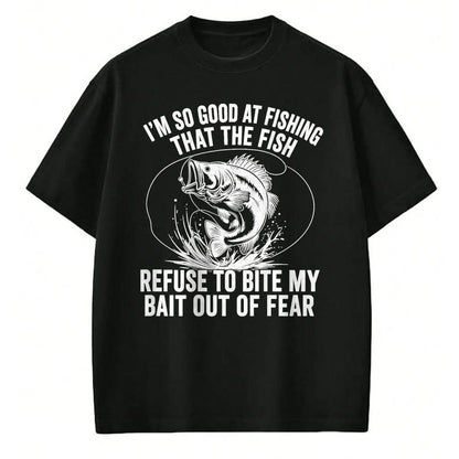 Funny Fishing Shirt, Gift For Fishing Lover Unisex T-Shirt/Hoodie/Sweatshirt HLT00 - Fish Refuse to Bite My Bait Funny Fishing Back Print T-Shirt