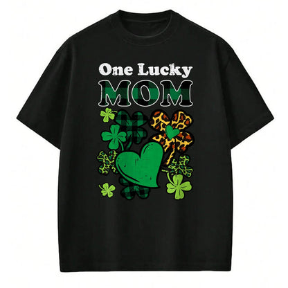 Patrick Day Shirts for Family, Funny Patrick Day shirts, st patrick's day Unisex T-Shirt/Hoodie/Sweatshirt HLT00 - One Lucky Mom Plaid Shamrock Heart St Patrick Day Mommy Mama T-Shirt
