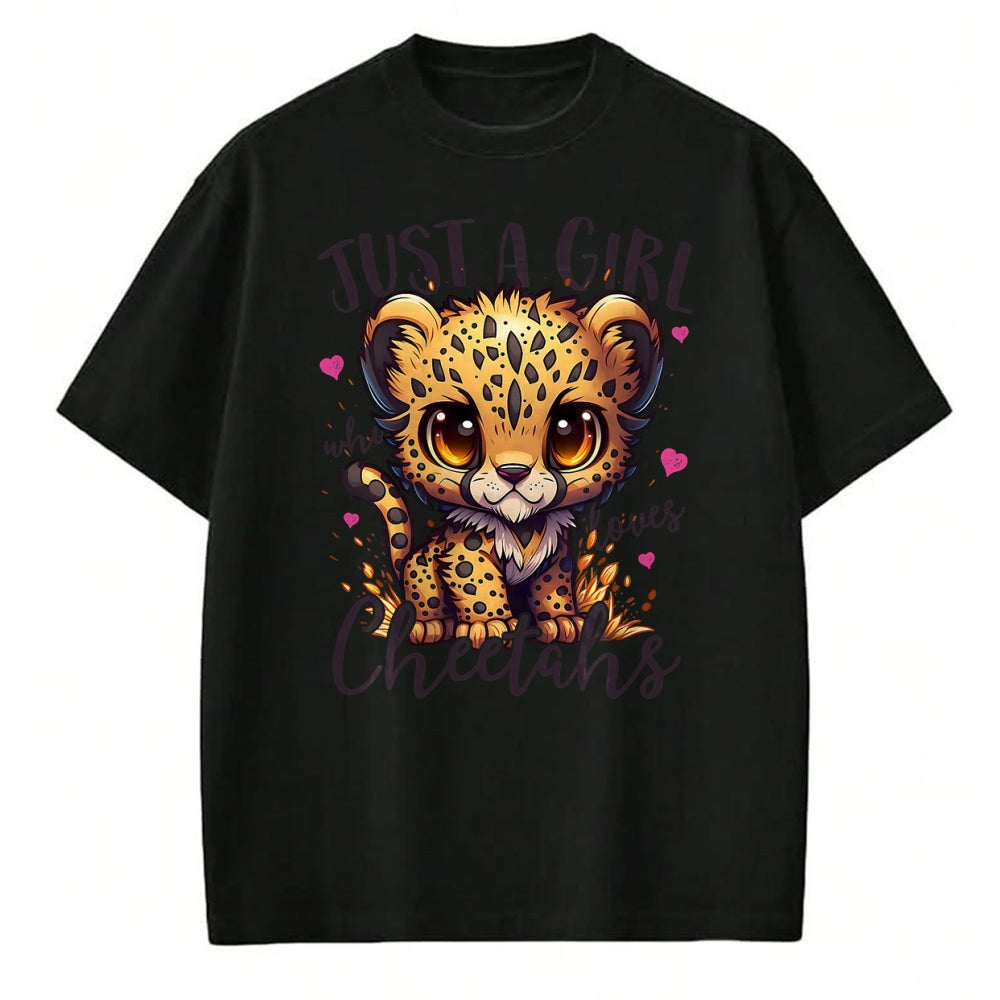 Cat Love Shirt, Funny Cat Lover Gift UnisexT-Shirt/Hoodie/Sweatshirt HLT00 - Just A Girl Who Loves Cheetahs Women Cheetah Cat Lover T-Shirt