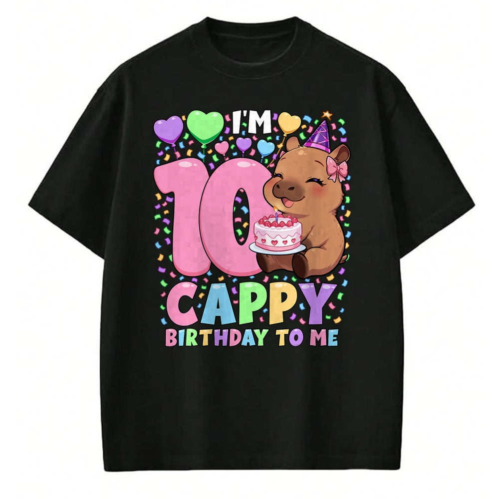 Cute Capybara Shirt, Funny Capybara UnisexT-Shirt/Hoodie/Sweatshirt HLT00 - Capybara Birthday Shirt Kawaii Girl Capybara 10th Birthday T-Shirt