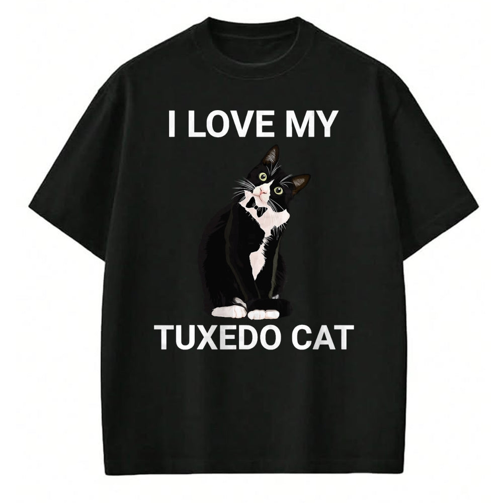 Cat Love Shirt, Funny Cat Lover Gift UnisexT-Shirt/Hoodie/Sweatshirt HLT00 - I Love My Tuxedo Cat, for Tuxedo Cat Lover, Funny Tuxedo Cat T-Shirt (1)