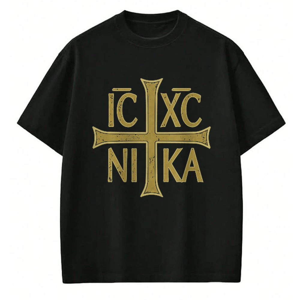 Christian Tee, Christian Faith Unisex T-Shirt/Hoodie/Sweatshirt HLT00 - ICXC NIKA Christogram Cross Orthodox Christian Discreet T-Shirt