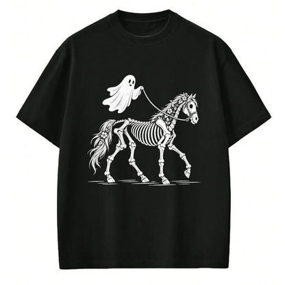 Best Horse Lover Shirt , Funny Horse UnisexT-Shirt/Hoodie/Sweatshirt HLT00 - Cute Ghost Walking Skeleton Horse Halloween T-Shirt