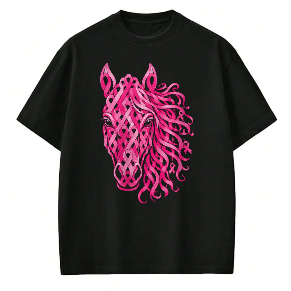 Best Horse Lover Shirt , Funny Horse UnisexT-Shirt/Hoodie/Sweatshirt HLT00 - Pink Ribbon Horse Breast Cancer Awareness T-Shirt