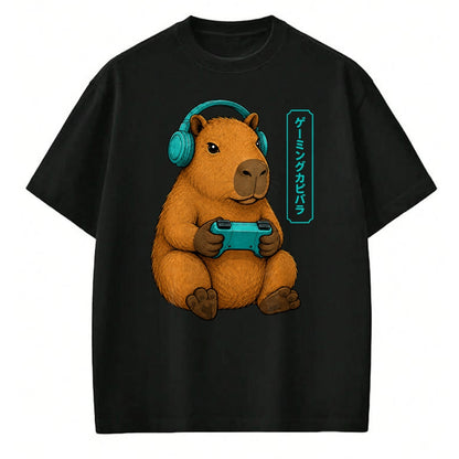 Cute Capybara Shirt, Funny Capybara Unisex T-Shirt/Hoodie/Sweatshirt HLT00 - Capybara Funny Anime Gamer Animal Video Gaming T-Shirt