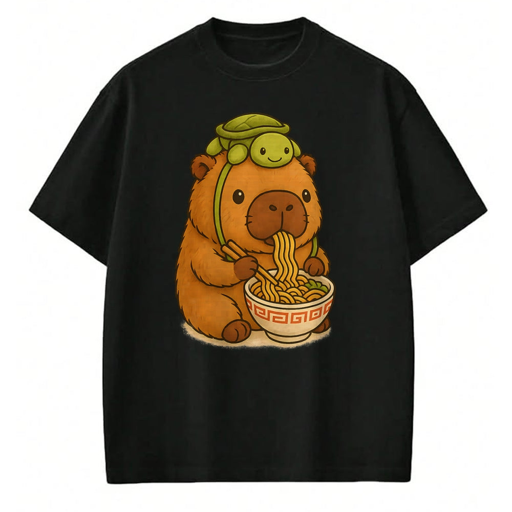 Cute Capybara Shirt, Funny Capybara UnisexT-Shirt/Hoodie/Sweatshirt HLT00 - Capybara Anime Ramen Turtle Funny Graphic Kawaii Capibara T-Shirt
