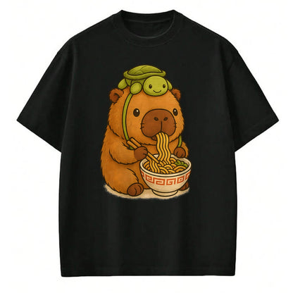 Cute Capybara Shirt, Funny Capybara UnisexT-Shirt/Hoodie/Sweatshirt HLT00 - Capybara Anime Ramen Turtle Funny Graphic Kawaii Capibara T-Shirt