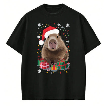 Cute Capybara Shirt, Funny Capybara Unisex T-Shirt/Hoodie/Sweatshirt HLT00 - Capybara Christmas Long Sleeve T-Shirt (5)