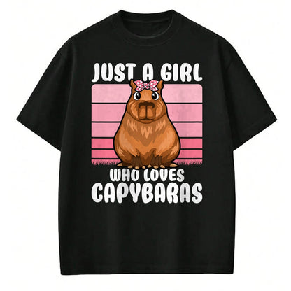 Cute Capybara Shirt, Funny Capybara Unisex T-Shirt/Hoodie/Sweatshirt HLT00 - Just A Girl Who Loves Capybaras Cute Girls Kids T-Shirt