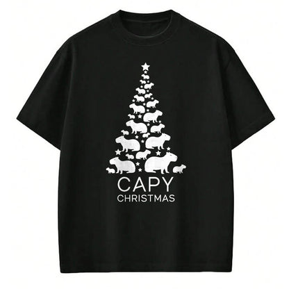 Cute Capybara Shirt, Funny Capybara Unisex T-Shirt/Hoodie/Sweatshirt HLT00 - Cute Capybara Christmas Tree Shirt, Funny Capy Holidays T-Shirt
